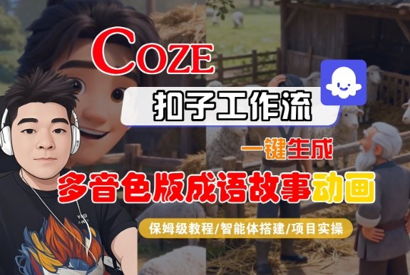 Coze扣子智能体工作流一键生成“多音色版成语故事“动画，全流程保姆级教学-云创网