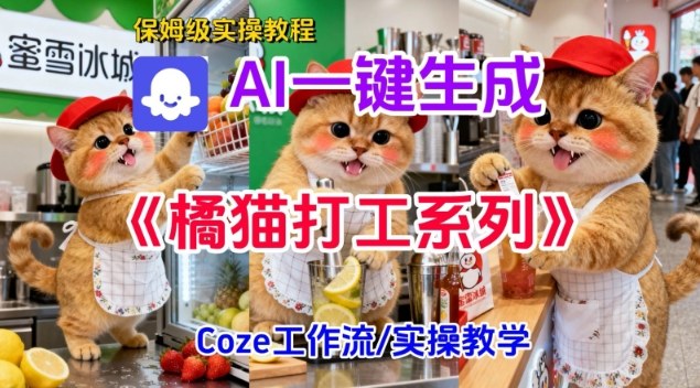 Coze扣子工作流一键生成胖橘猫打工短视频，保姆级实操搭建教学-云创网