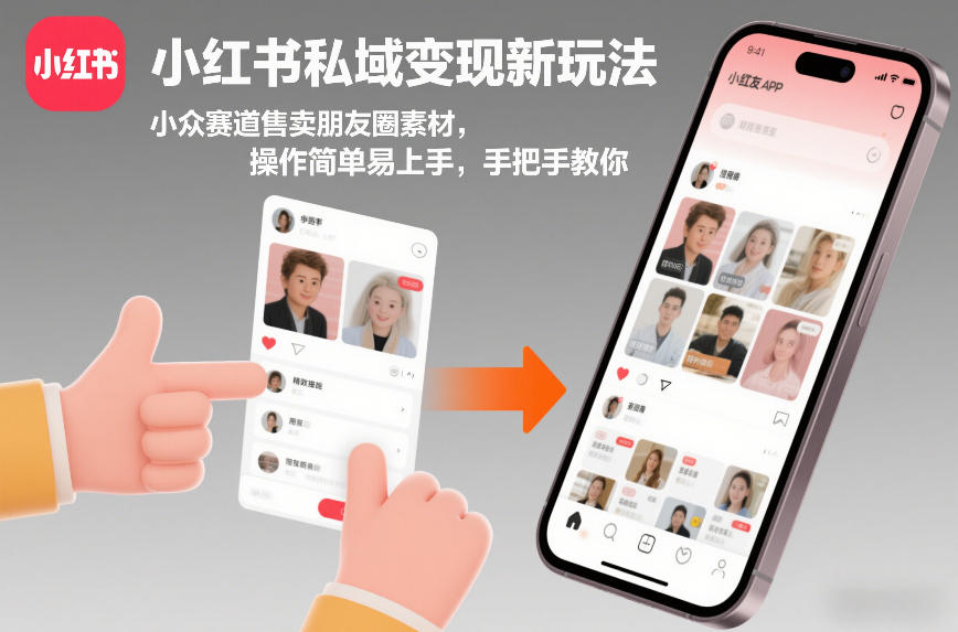 小红书私域变现新玩法，小众赛道售卖朋友圈素材，操作简单易上手，手把手教你-云创网