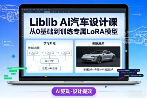 Liblib Ai汽车设计课，从0基础文生图，到教你训练专属设计和风格LoRA模型-云创网