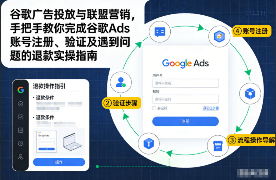 谷歌广告投放与联盟营销，手把手教你完成谷歌Ads账号注册、验证及遇到问题的退款实操指南-云创网