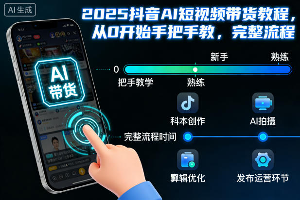 2025抖音AI短视频带货教程，从0开始手把手教，完整流程-云创网