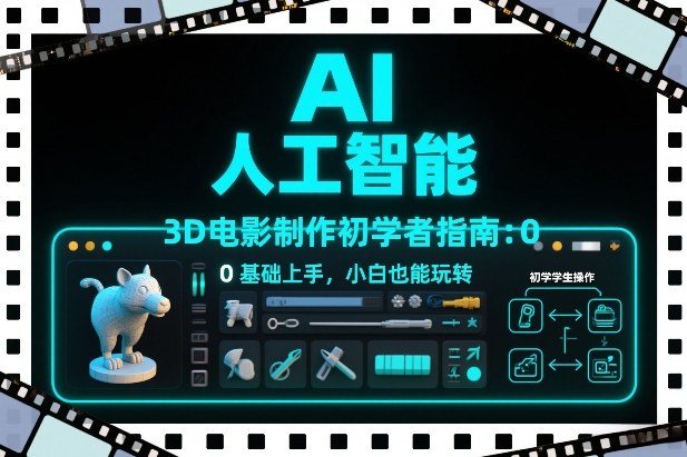 AI人工智能3D电影制作初学者指南：0基础上手，小白也能玩转-云创网