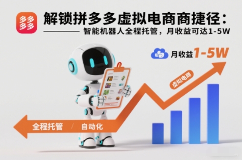 解锁拼多多虚拟电商捷径：智能机器人全程托管，月收益可达1-5W【揭秘】-云创网