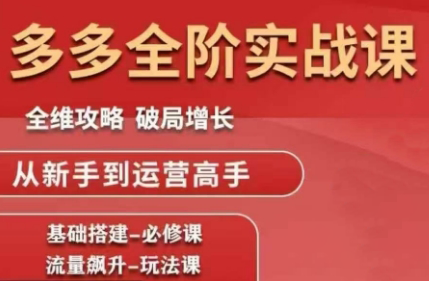 大炮·拼多多全阶实战课程(更新2026)-云创网