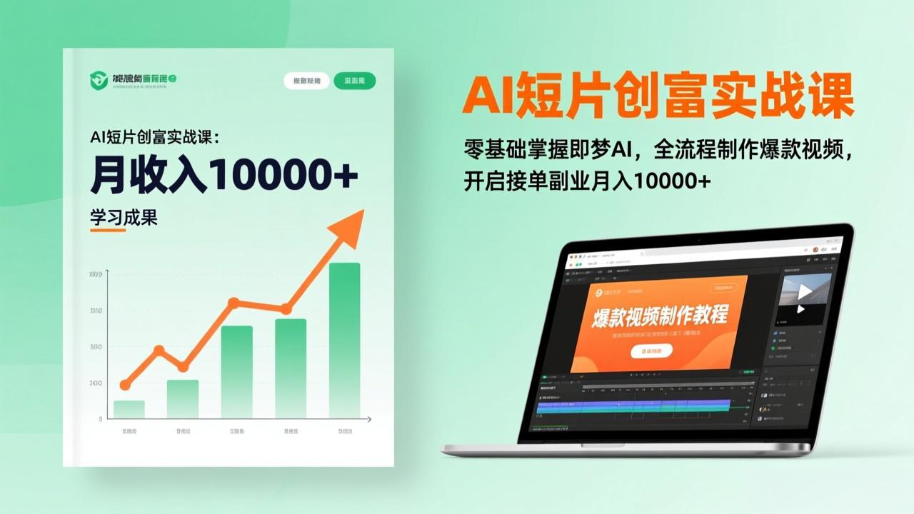 AI短片创富实战课：零基础掌握即梦AI，全流程制作爆款视频，开启接单副业月入10000+(更新-云创网