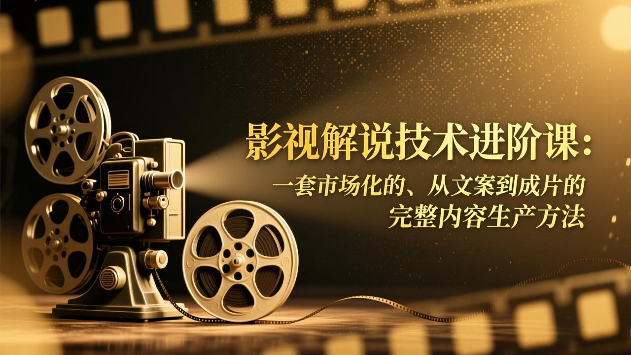 影视解说技术进阶课：一套市场化的、从文案到成片的完整内容生产方法-云创网