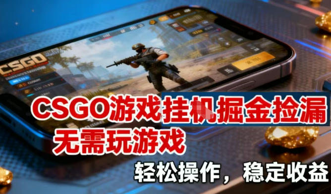 CSGO游戏挂G掘金捡漏，不需要玩游戏，操作简单，收益稳定【揭秘】-云创网