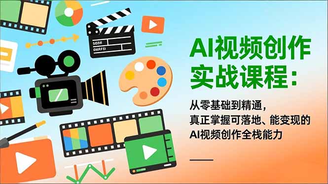 AI视频创作实战课程：从零基础到精通，真正掌握可落地、能变现的AI视频创作全栈能力-云创网