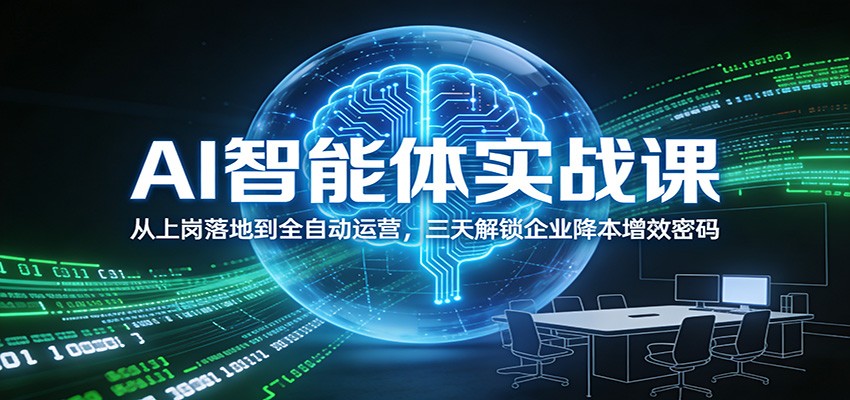 AI智能体实战课：从上岗落地到全自动运营，三天解锁企业降本增效密码-云创网