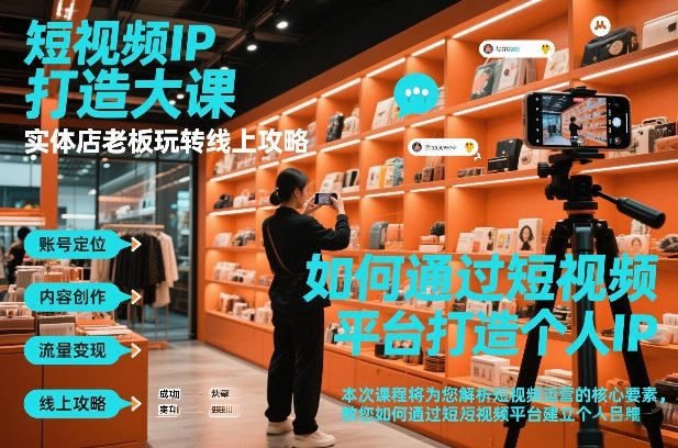 短视频ip打造大课，实体店老板玩转线上攻略-云创网