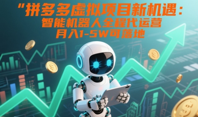 拼多多虚拟项目新机遇：智能机器人全程代运营，月入1-5W可落地【揭秘】-云创网