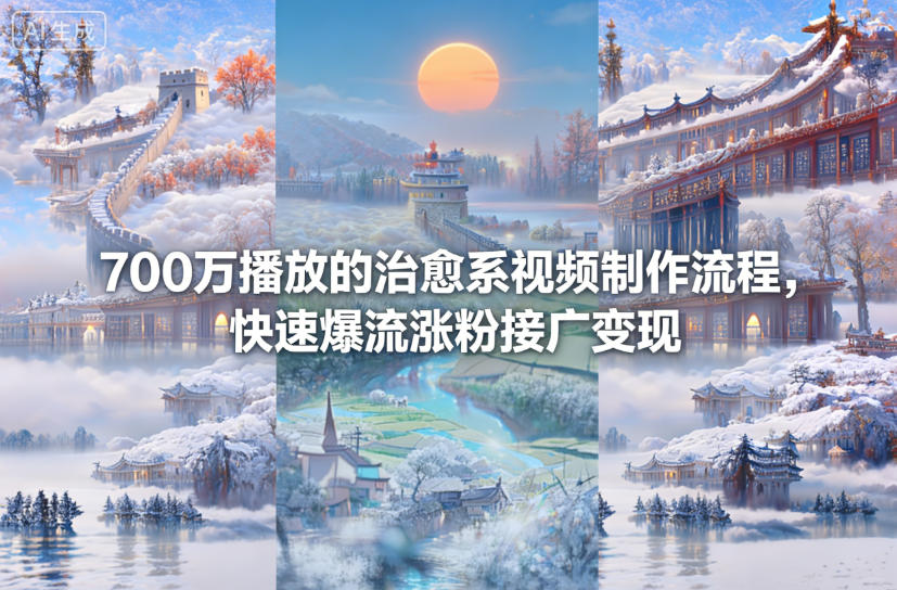 700万播放的治愈系视频制作流程，快速爆流涨粉接广变现-云创网
