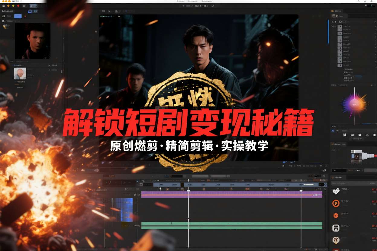 短剧拉新之原创燃剪精简剪辑实操课，解锁短剧变现秘籍-云创网