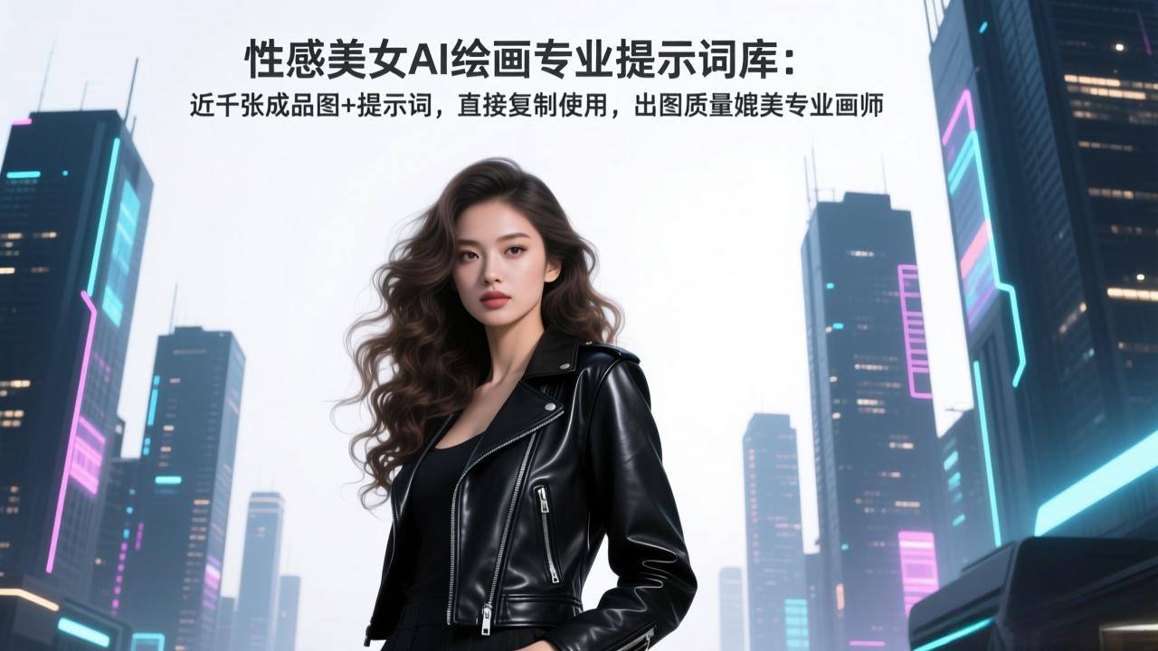性感美女AI绘画专业提示词库：近千张成品图+提示词，直接复制使用，出图质量媲美专业画师-云创网