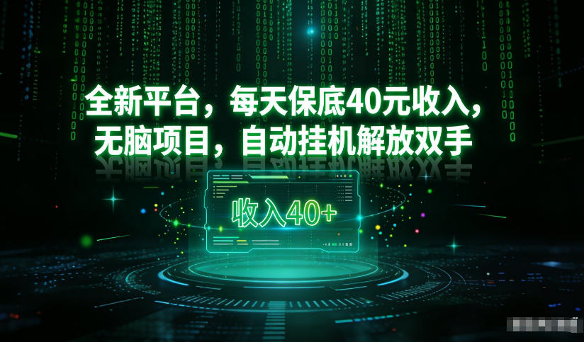 最新看广平台，每天保底30-4米，无脑项目，自动挂G解放双手【揭秘】-云创网
