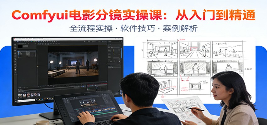 ComfyUI电影分镜实操课：分镜一致性，全流程AI视频制作，零基础也能做专业分镜-985网创