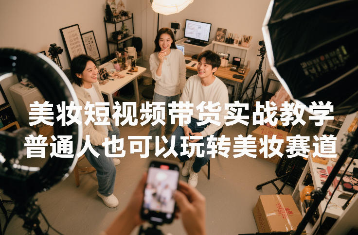 美妆短视频带货实战教学，普通人也可以玩转美妆赛道-云创网
