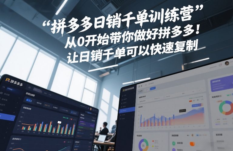 拼多多日销千单训练营，从0开始带你做好拼多多，让日销千单可以快速复制(更新26年1月)-云创网