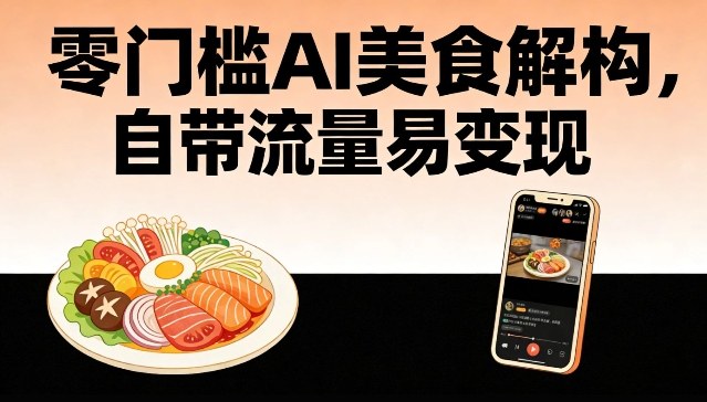 零门槛AI美食解构，自带流量易变现-云创网