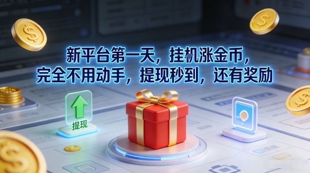 新平台第一天，挂G涨金币，完全不用动手，提现秒到，还有奖励【揭秘】-云创网