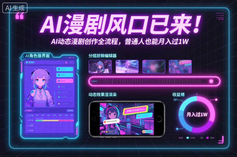 AI漫剧风口已来！AI动态漫剧创作全流程，普通人也能月入过1W-云创网