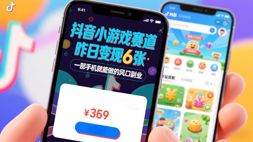抖音小游戏赛道，昨日变现600+，零基础一部手机就能做的风口副业【揭秘】-云创网