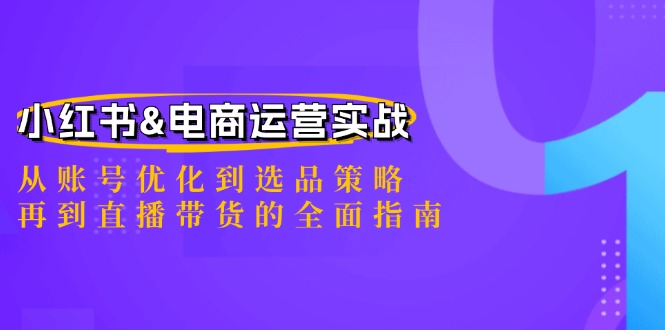 小红书&电商运营实战：从账号优化到选品策略，再到直播带货的全面指南-云创网