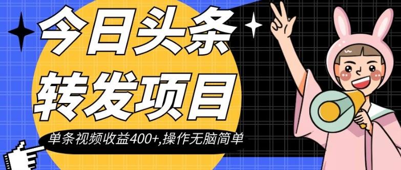 今日头条转发项目，单条视频收益400+,操作无脑简单【揭秘】-云创网