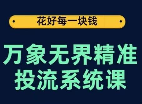 万象无界精准投流系统课，从关键词到推荐，从万象台到达摩盘，从底层原理到实操步骤-云创网