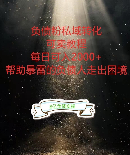 负债粉掘金计划，帮助负债者解决问题，债务规划，债务重组，最好的变现方式【揭秘】-云创网