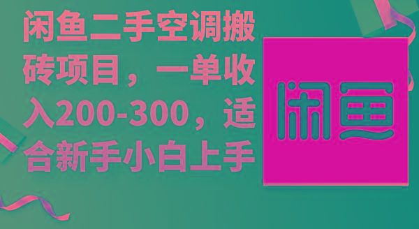 (9539期)闲鱼二手空调搬砖项目，一单收入200-300，适合新手小白上手-云创网