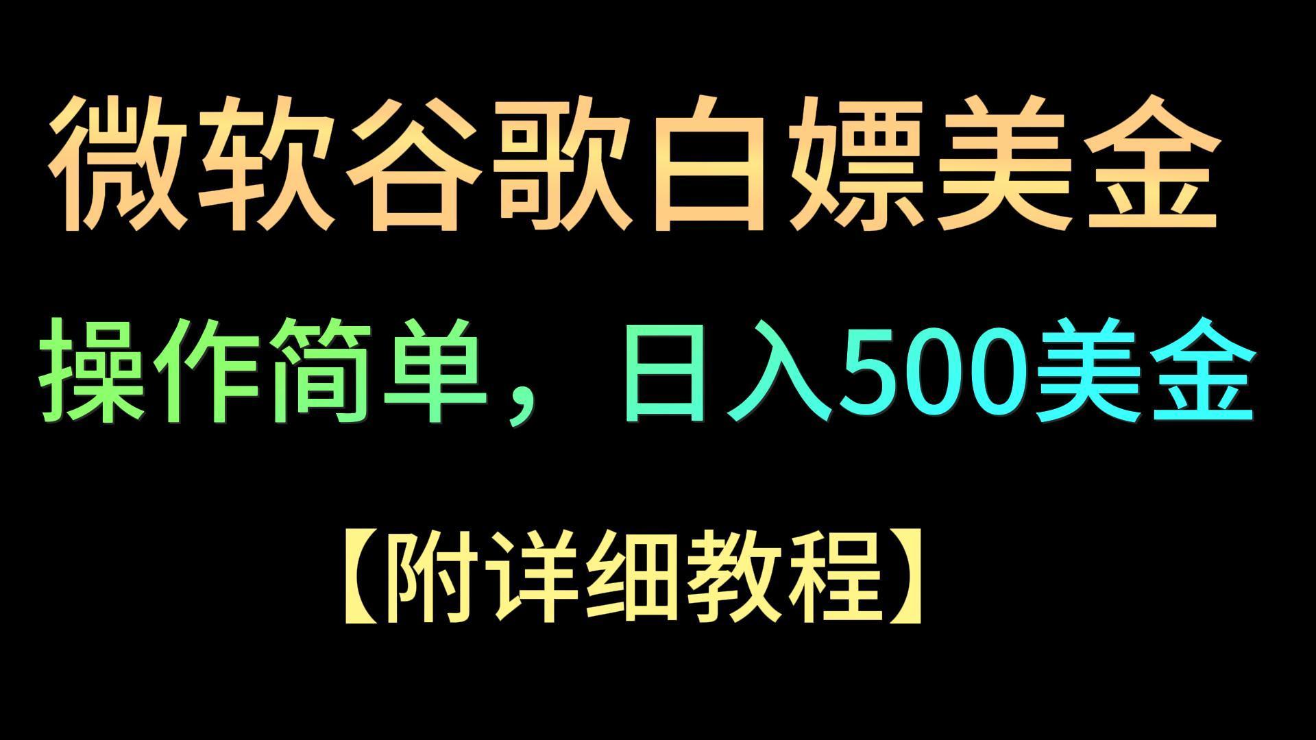 微软谷歌项目3.0，轻松日赚500+美金，操作简单，小白也可轻松入手！-云创网