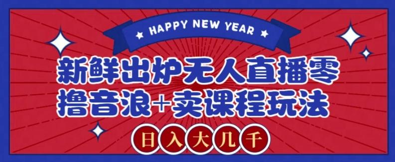 2024最新无人直播零撸音浪+卖课程玩法，日入大几千不是梦【揭秘】-云创网