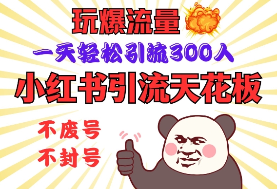 小红书引流天花板，玩爆流量，一天轻松引流300人，安全操作-云创网