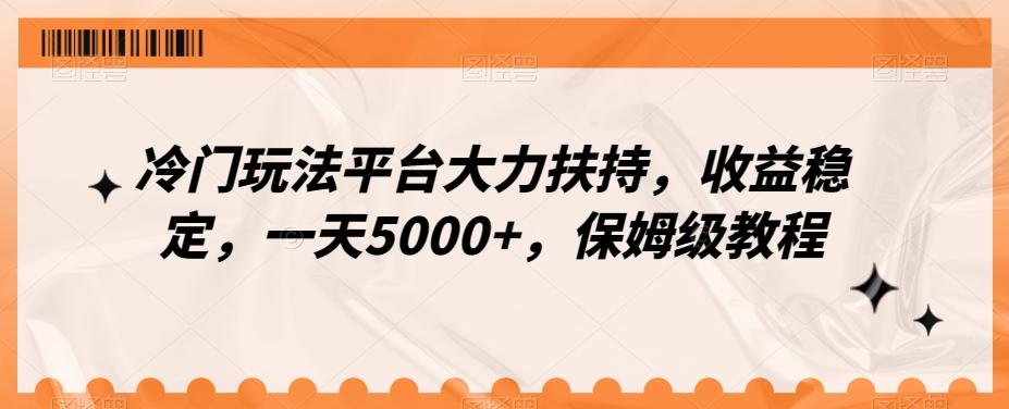 冷门玩法平台大力扶持，收益稳定，一天5000+，保姆级教程（附抖音7天起号法）-云创网