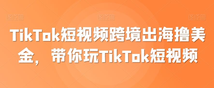 TikTok短视频跨境出海撸美金，带你玩TikTok短视频-云创网