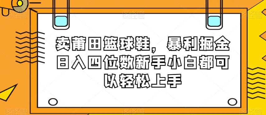 卖莆田篮球鞋，暴利掘金日入四位数新手小白都可以轻松上手【揭秘】-云创网