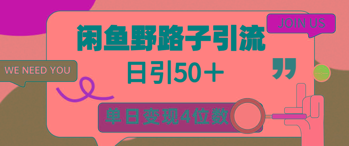 (9658期)闲鱼野路子引流创业粉，日引50＋，单日变现四位数-云创网