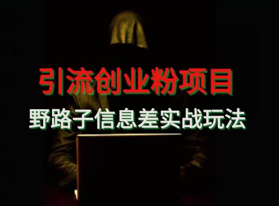 【引流创业粉】野路子信息差玩法实战教学-云创网
