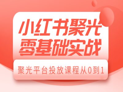 小红书聚光零基础实战，聚光平台投放课程从0到1-云创网