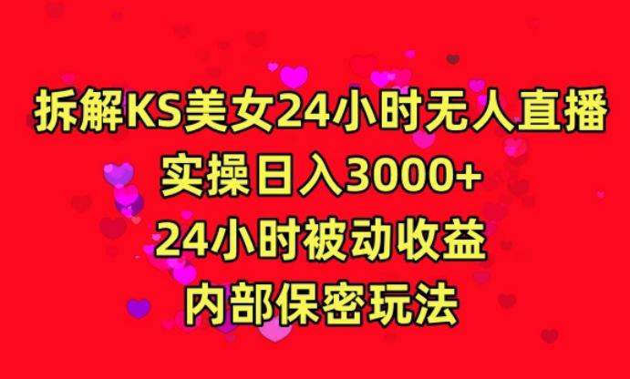利用快手24小时无人美女直播，实操日入3000，24小时被动收益，内部保密玩法【揭秘】-云创网
