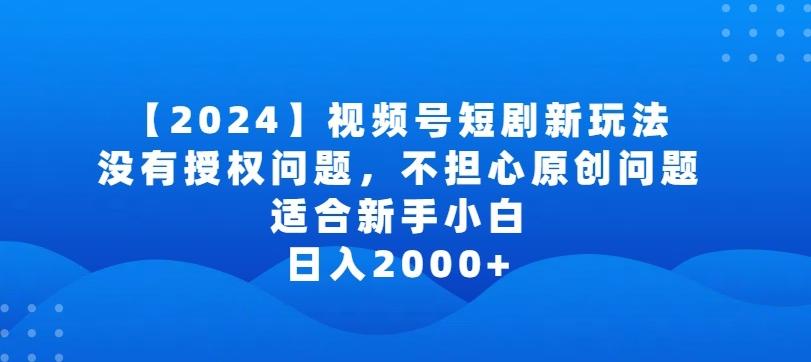2024视频号短剧玩法，没有授权问题，不担心原创问题，适合新手小白，日入2000+【揭秘】-云创网