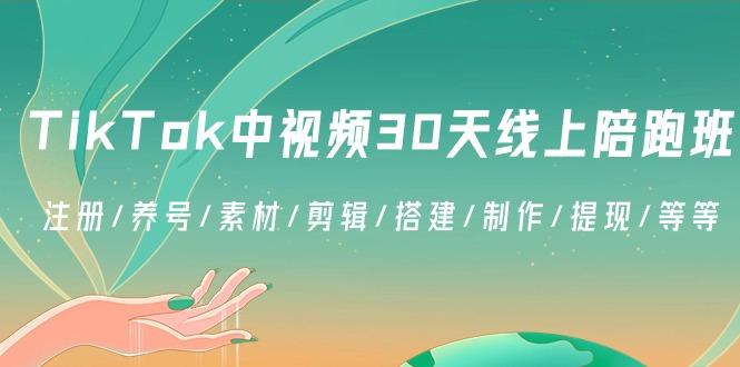 TikTok中视频-30天线上陪跑班：注册/养号/素材/剪辑/搭建/制作/提现/等等-云创网