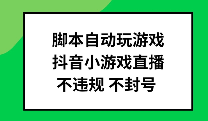 脚本自动玩游戏，抖音小游戏直播，不违规不封号可批量做【揭秘】-云创网