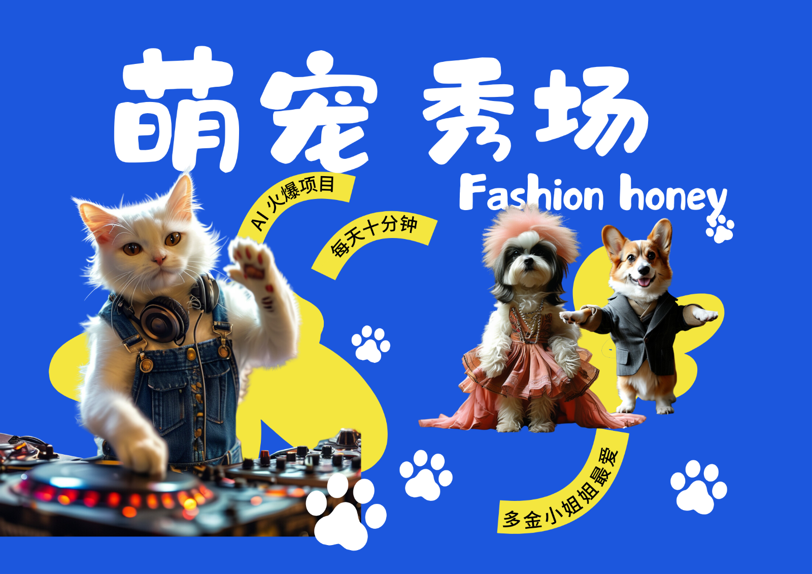 酷飒动物跳舞走秀 时尚喵FASHION汪 多金小姐姐最爱的 轻松月入破W-云创网